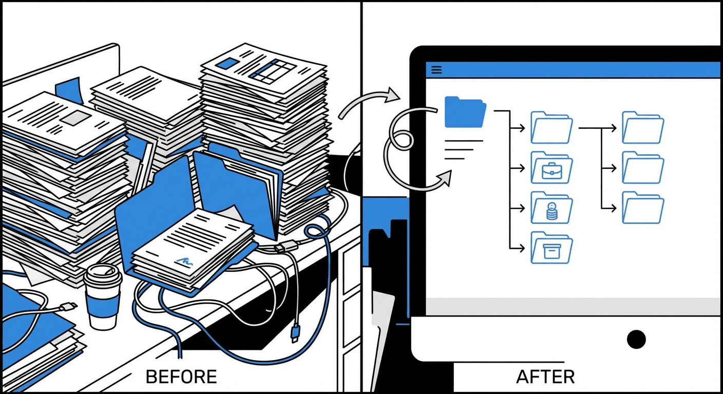 파일 정리 전후