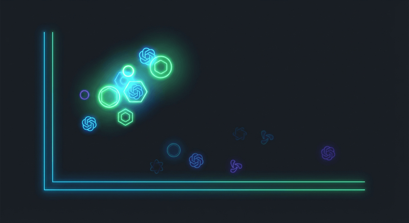 LLM 가격 대비 코딩 성능 분포